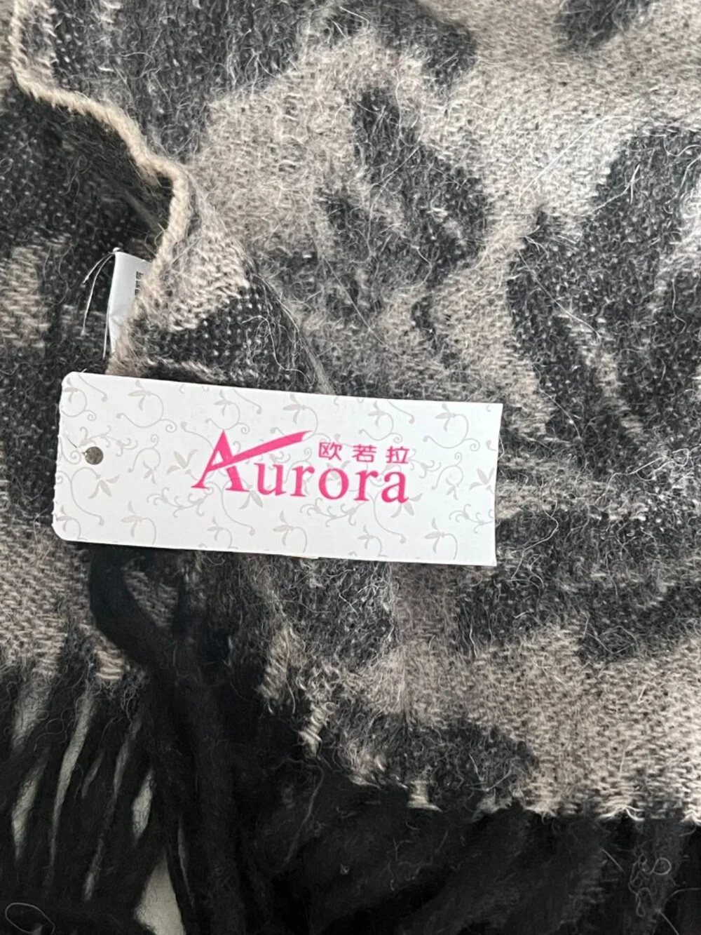 Floral Black and White Reversible Scarf